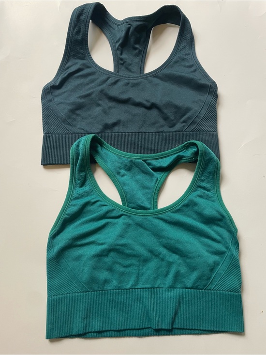 all in motion Other - All In Motion Sports Bra Set 2 Pack Medium Teal /Green Seamless Workout Yoga Gym